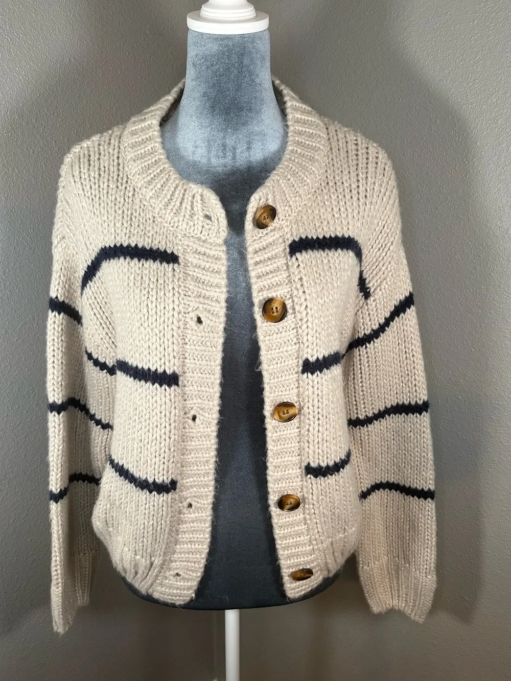 VICI Clement Striped Button-Up Knit Cardigan Sweater Size XS - Picture 5 of 13
